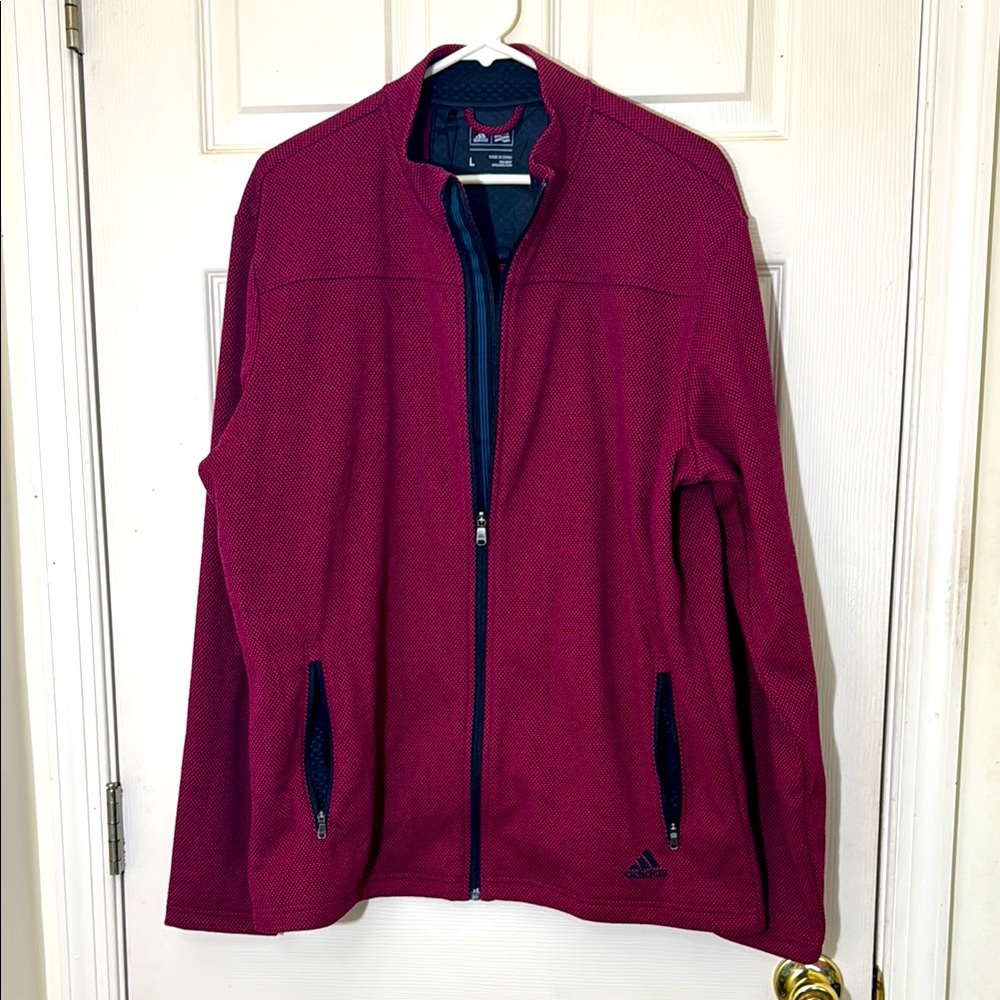 NWOT Adidas Men’s Full Zipper Climate Warm Jacket Size Large Maroon